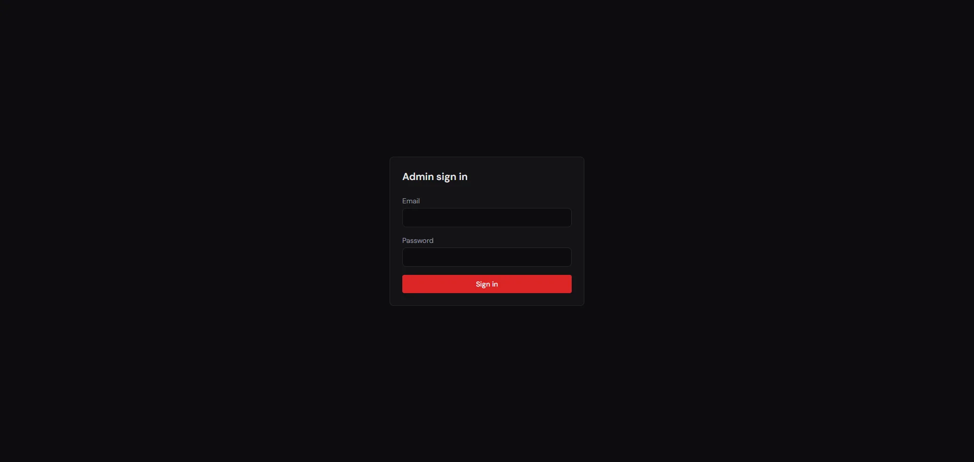 Admin Sign In