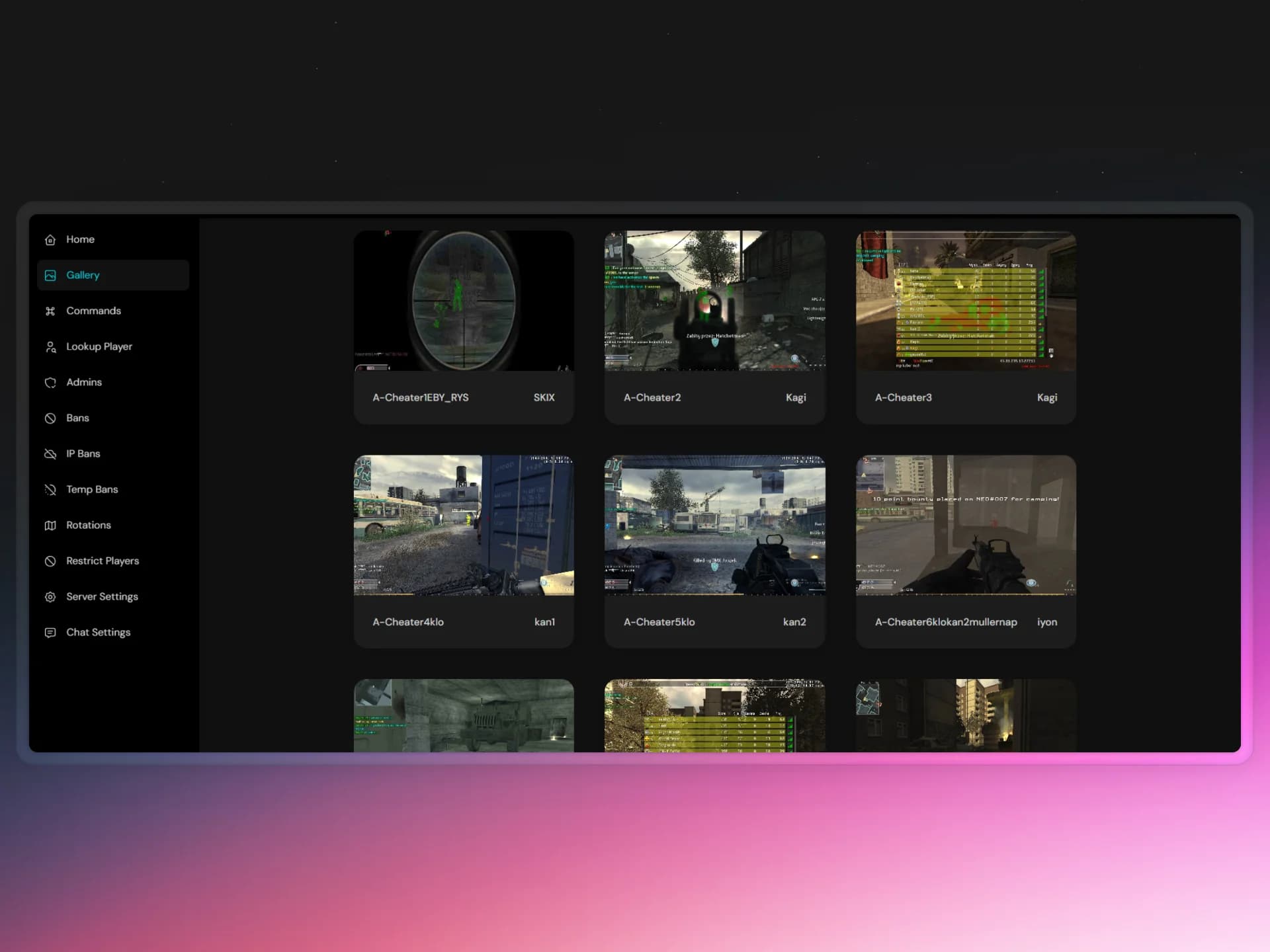 Screenshot gallery