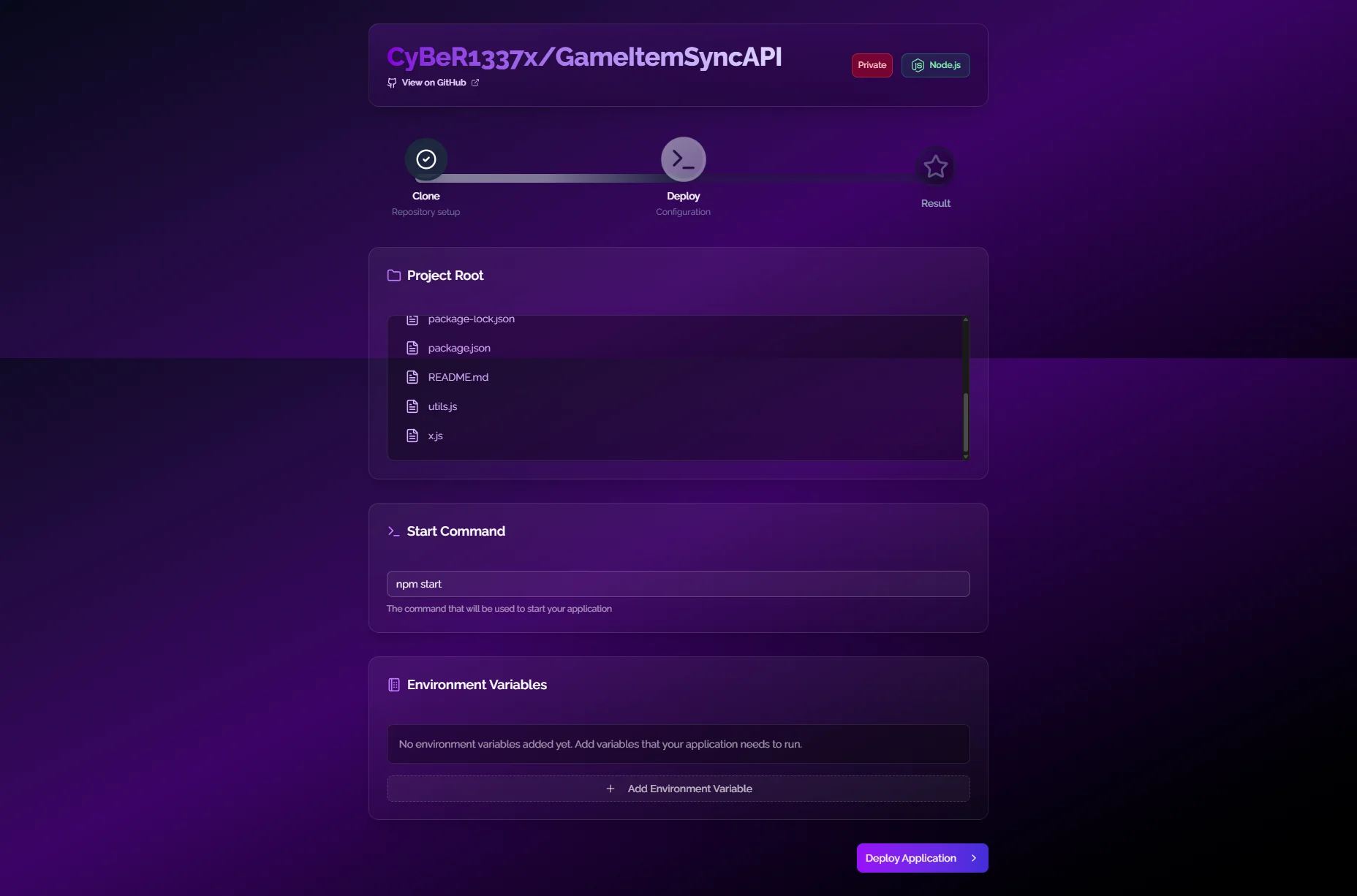 Deployment 1 - Configuration